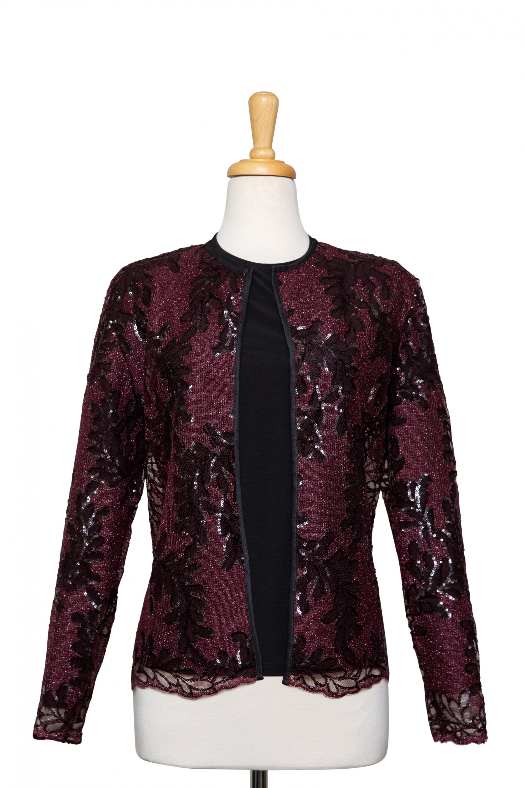 Burgundy lace jacket sales