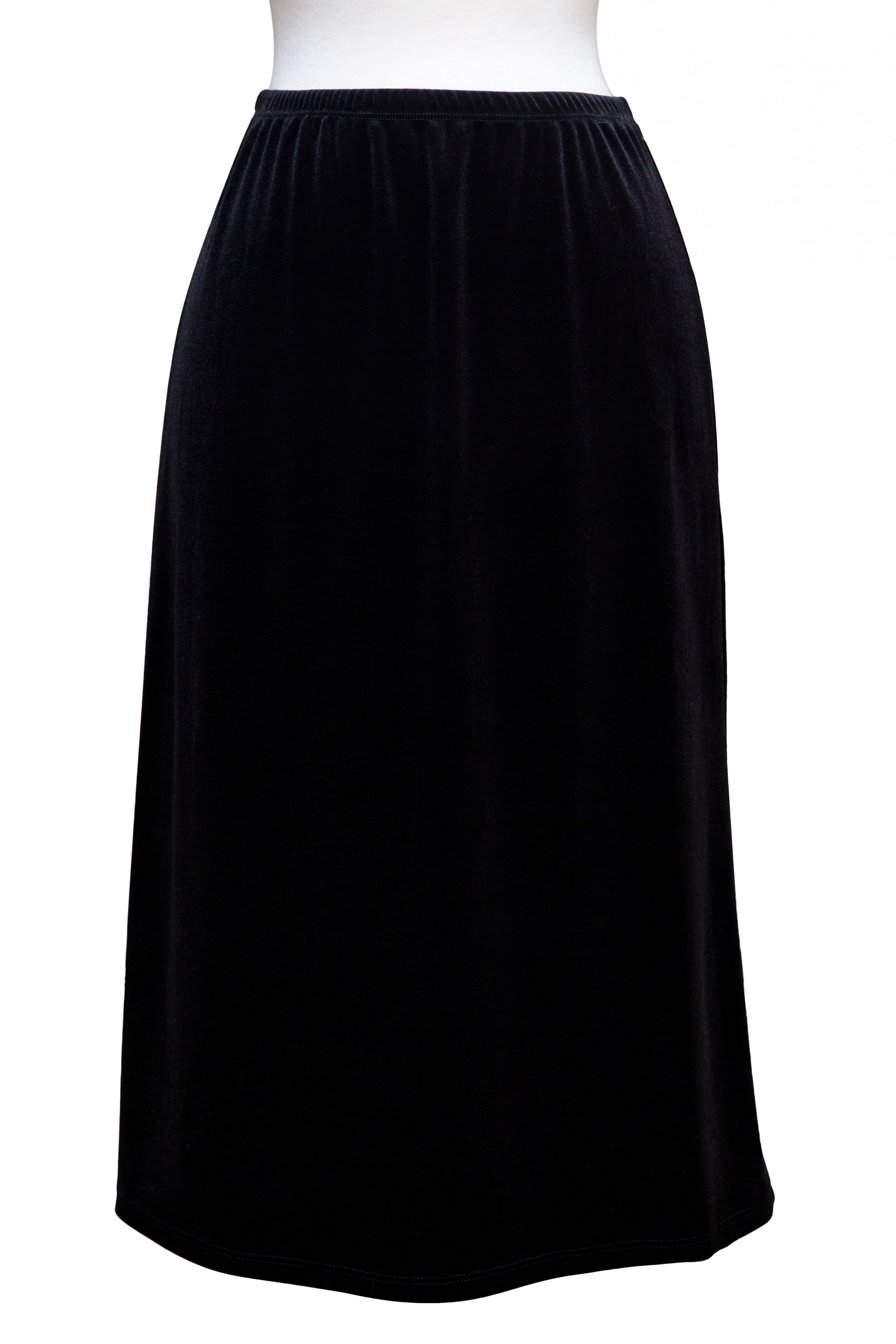 Black velvet skirt elastic top waist