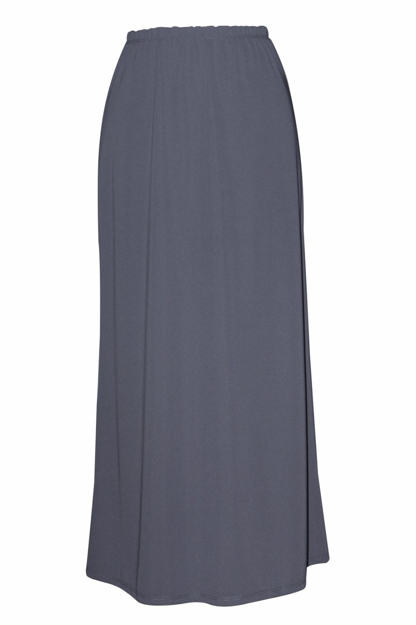 Plus Size Navy A Line Matte Jersey Mid Length Skirt