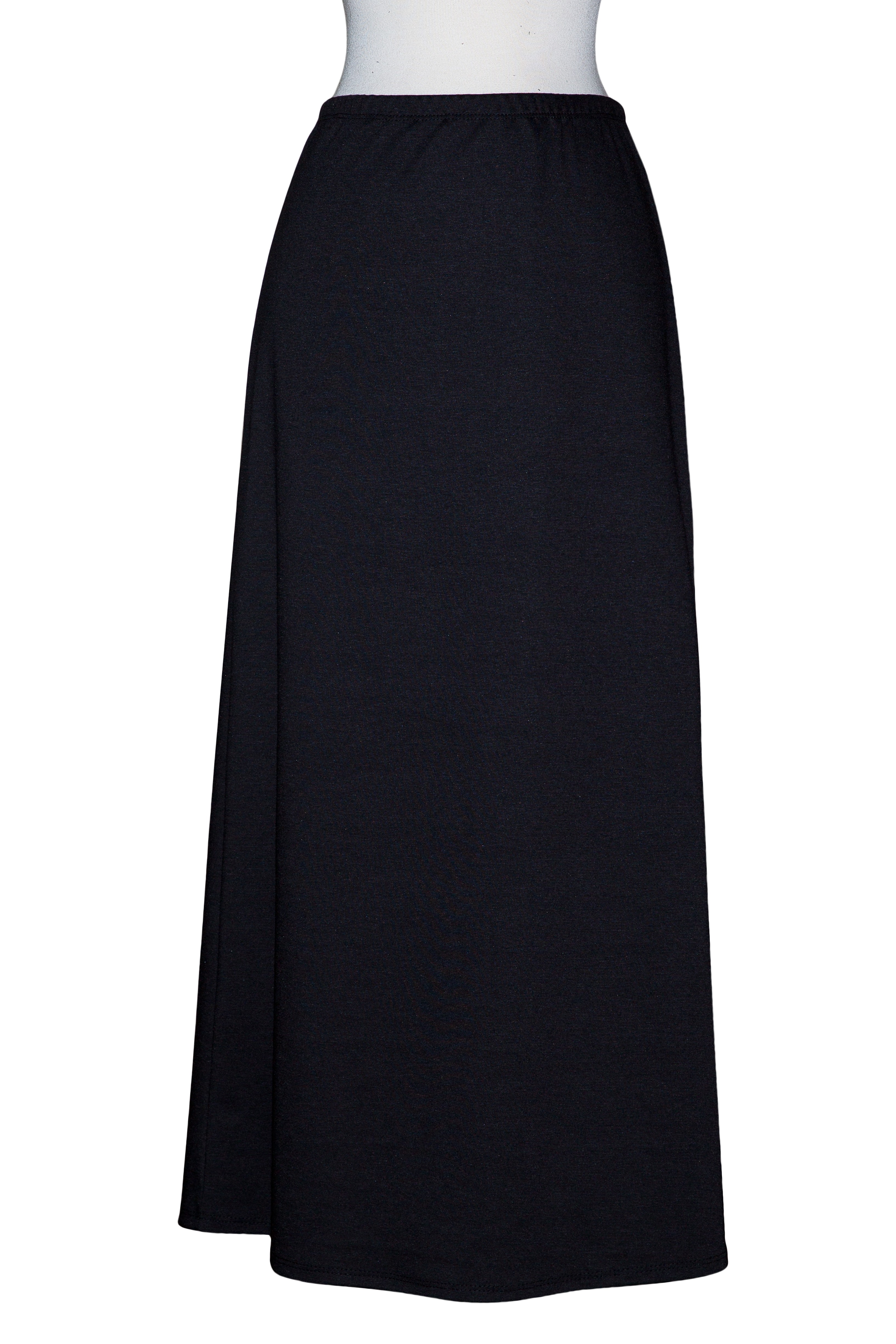 Black Ponte Knit A-Line Skirt