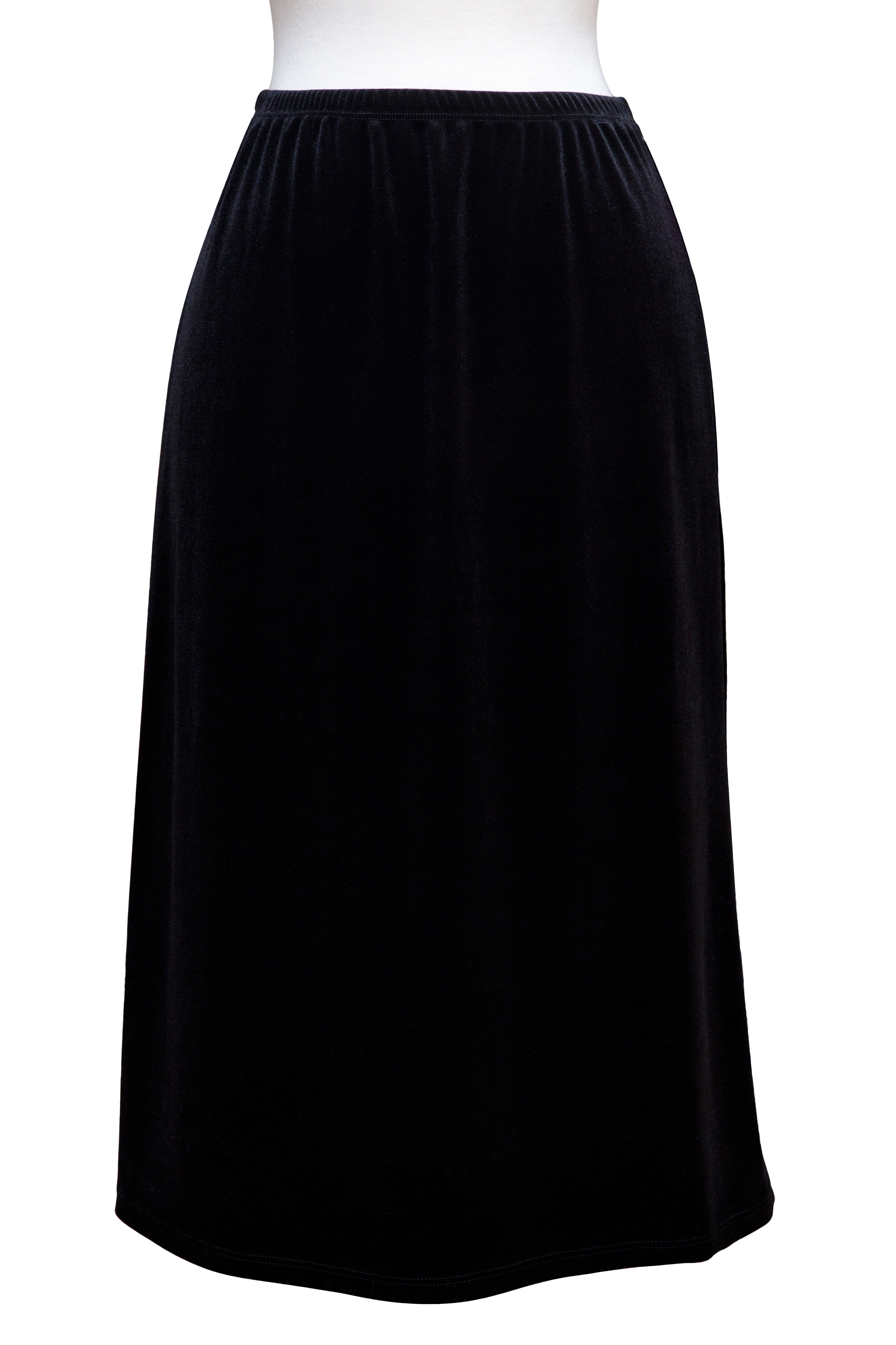 Plus size long black velvet skirt new arrivals