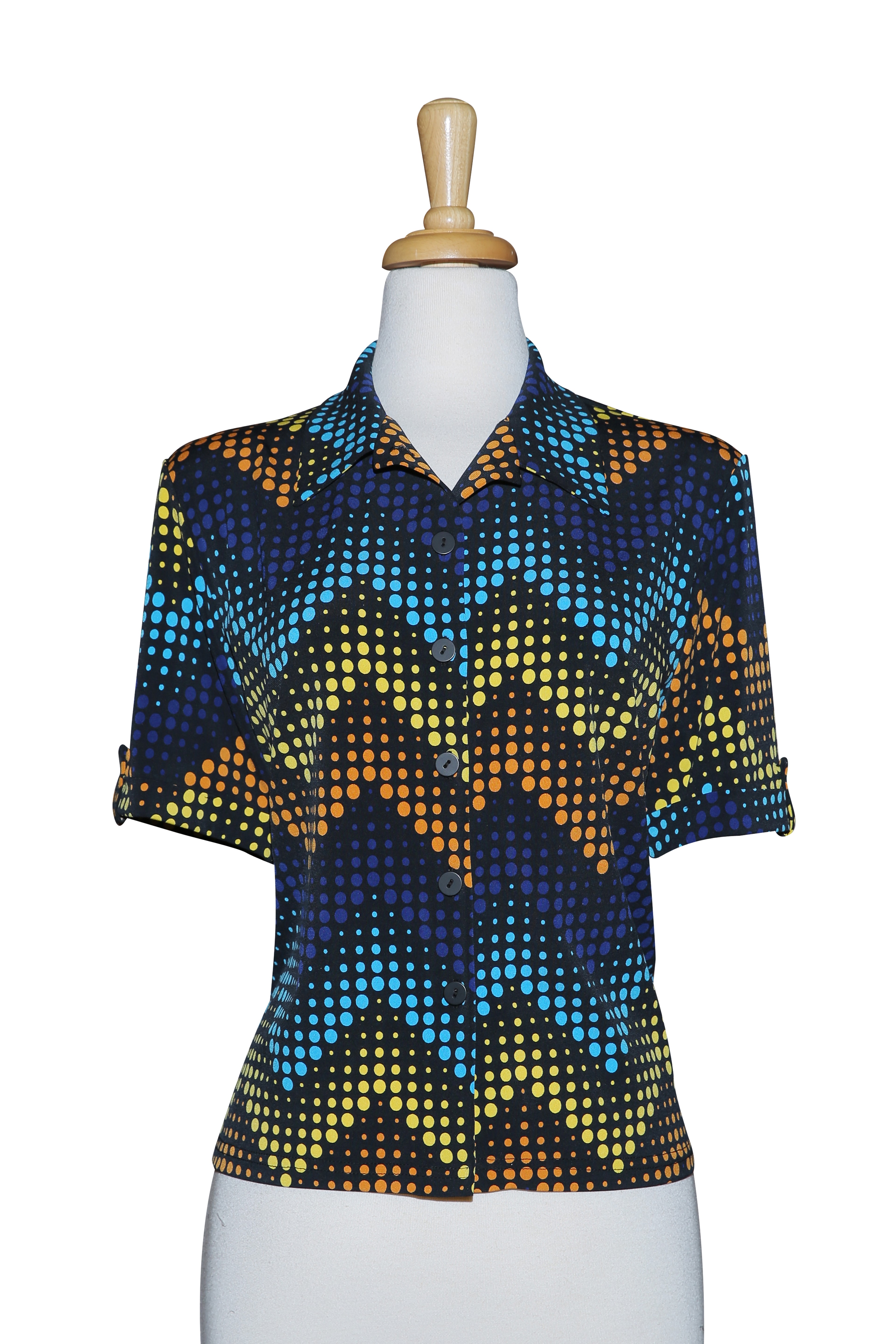  Multi Zig Zag Short Sleeve Microfiber Jacket