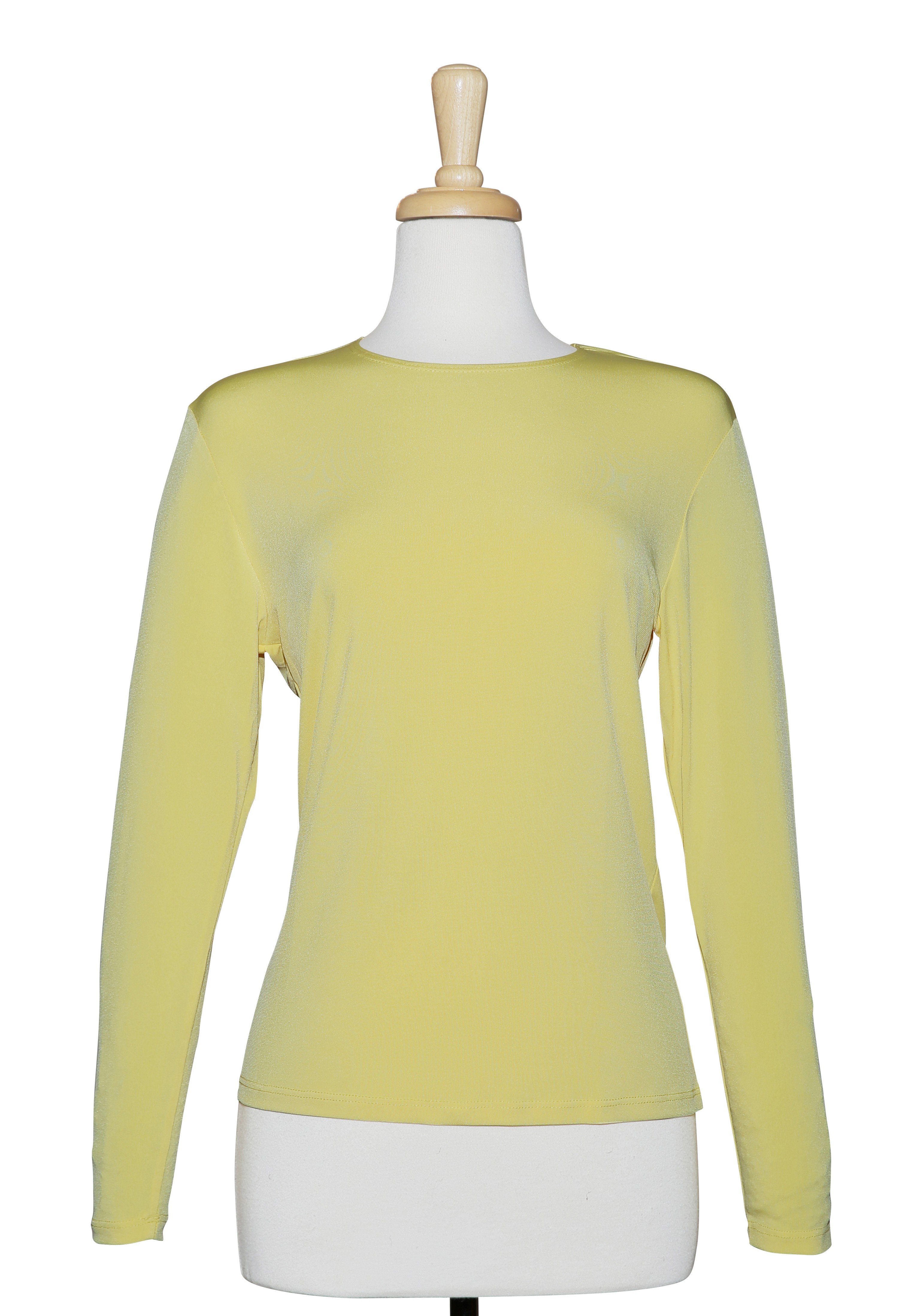 Plus Size Lemon Yellow Long Sleeve Microfiber Top