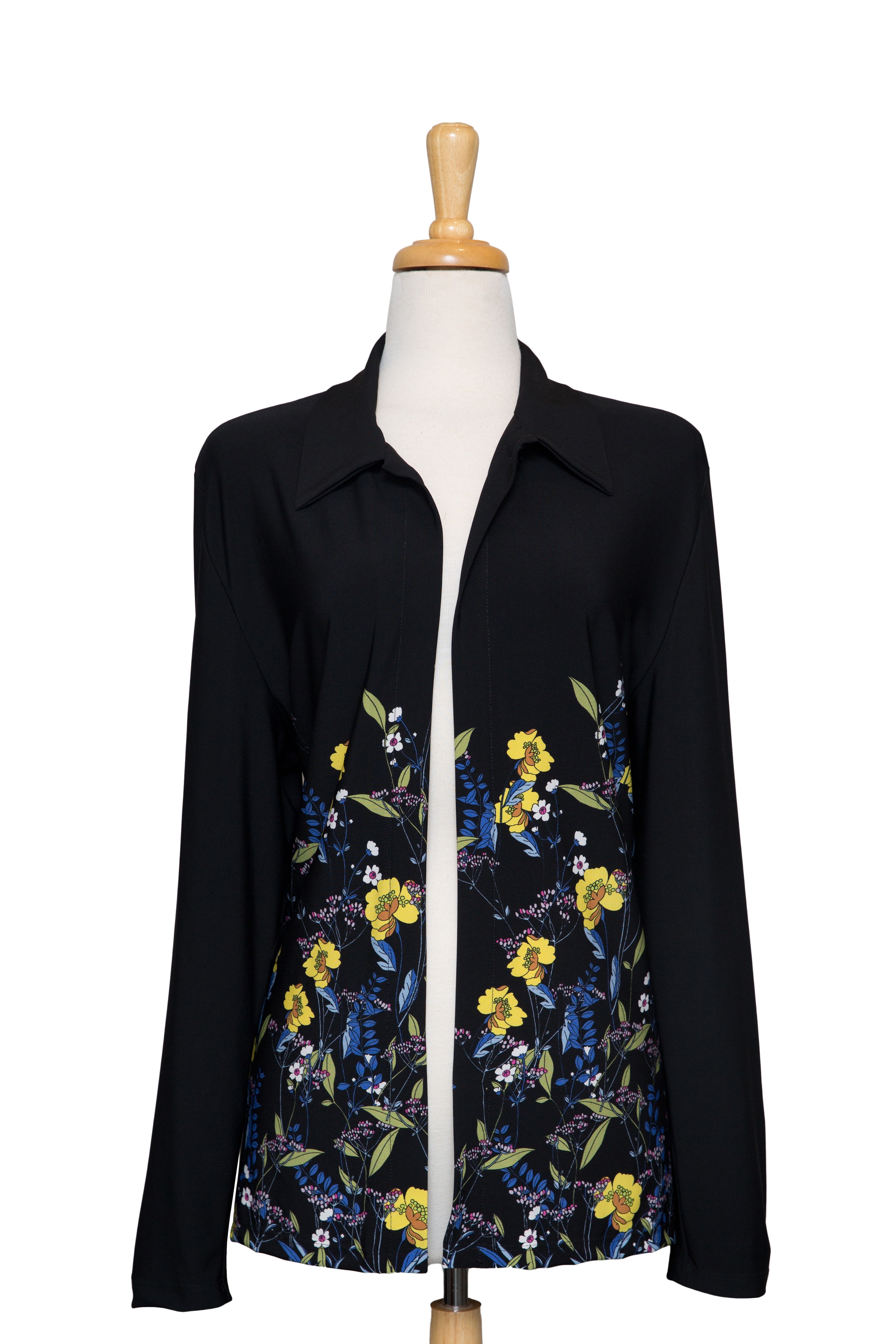 Black and Yellow Spring Garden Microfiber Jacket