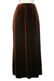 Brown Velvet A-Line Skirt