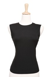 Sleeveless Black Cotton Camisole