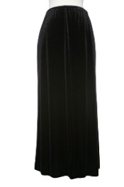 Plus Size Black Velvet A-Line Skirt
