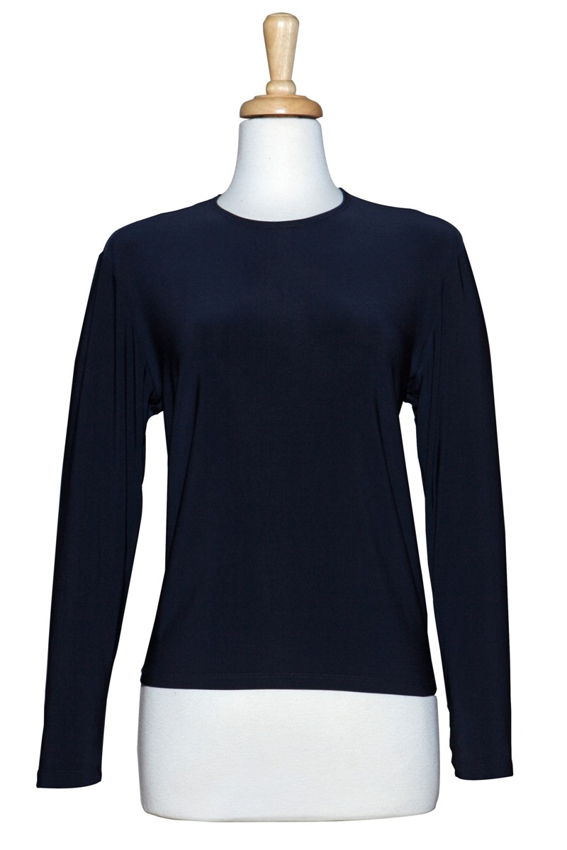 Long Sleeve Navy Microfiber Camisole