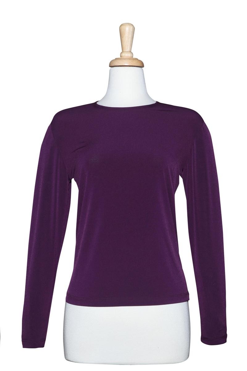 Plus Size Long Sleeve Purple Microfiber Camisole
