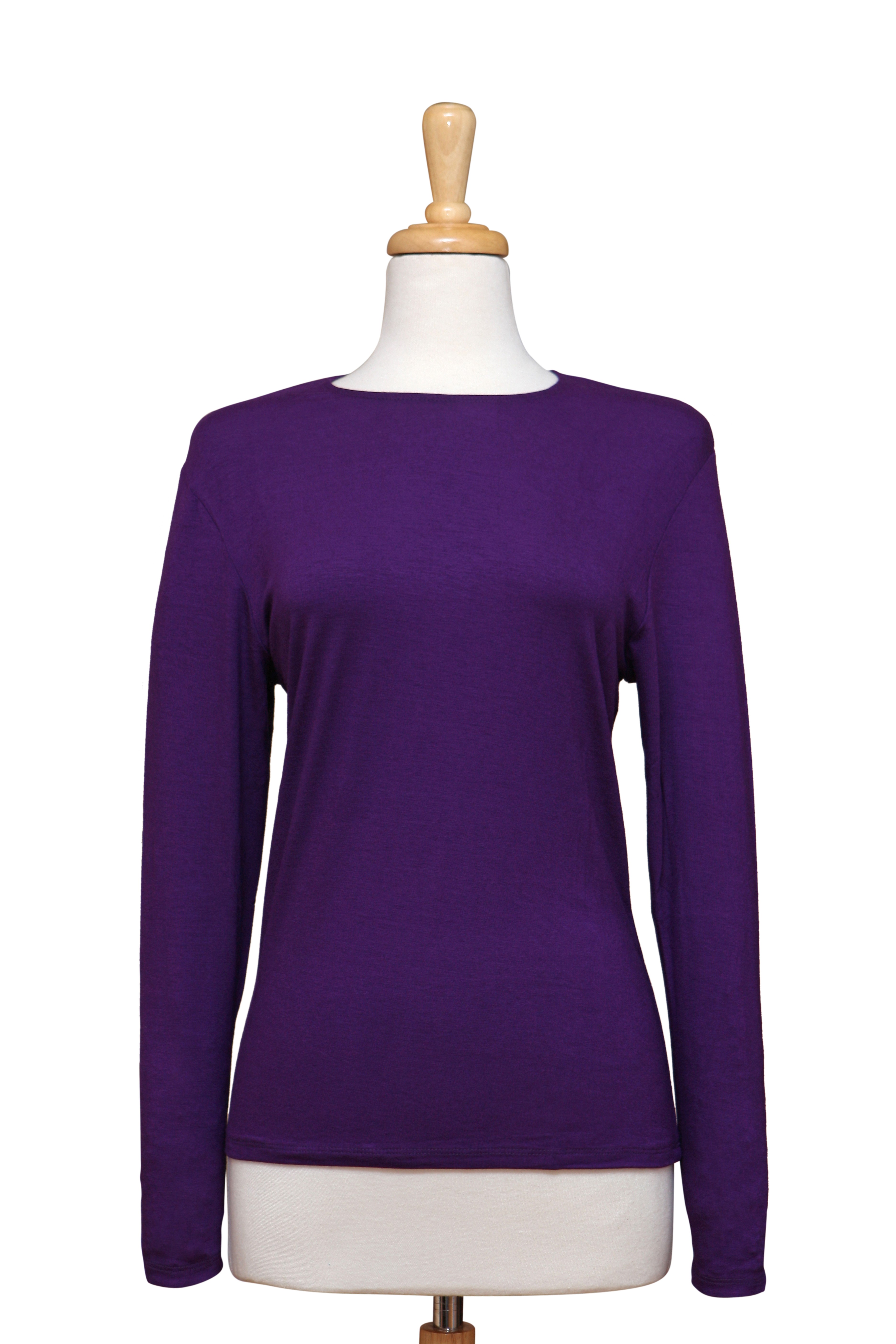 Purple Long Sleeve Cotton Top