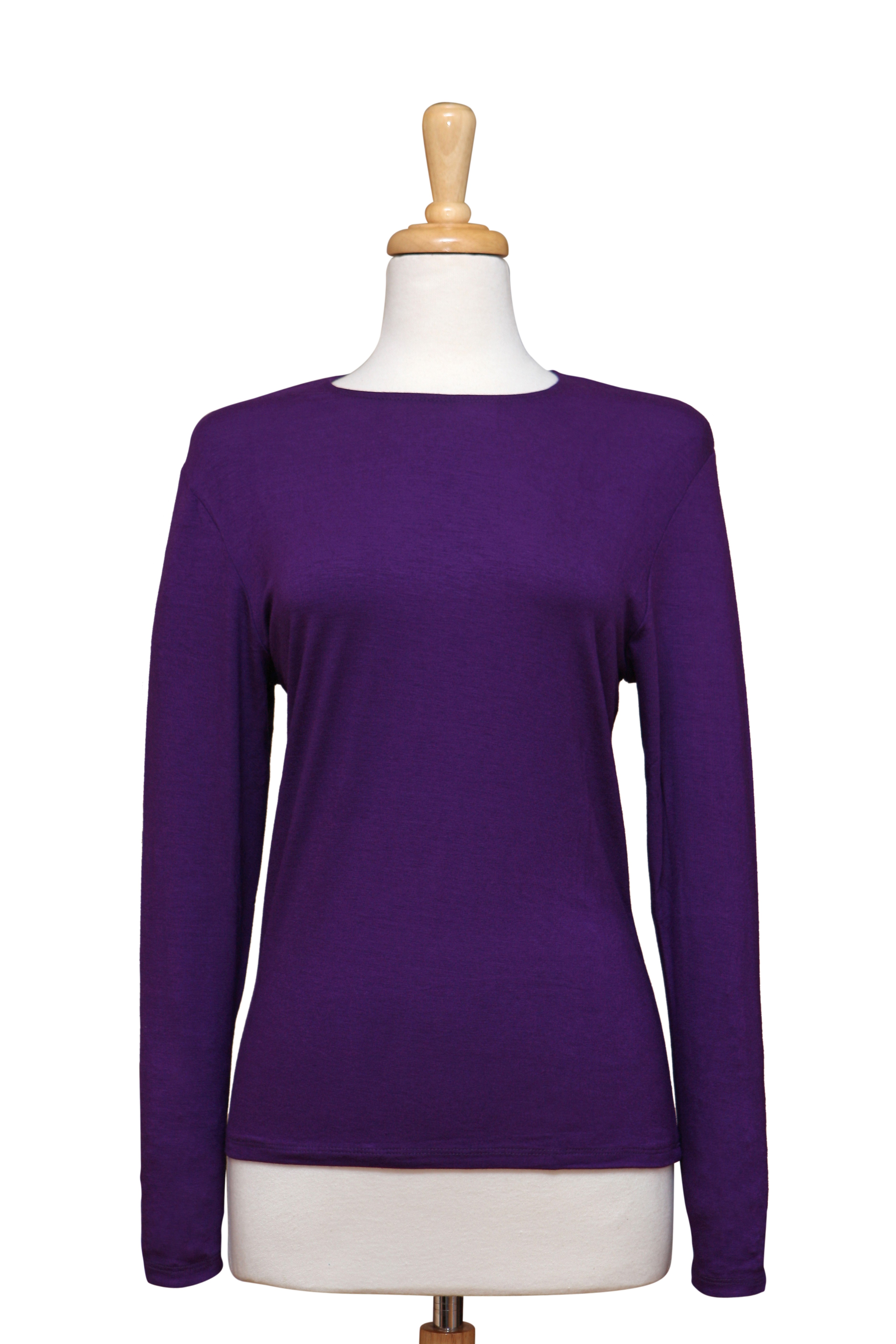 Purple Long Sleeve Cotton Top