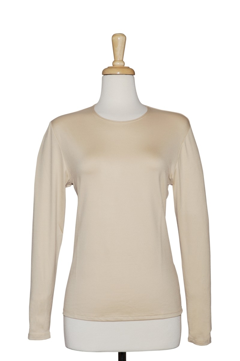 Long Sleeve Beige Microfiber Camisole