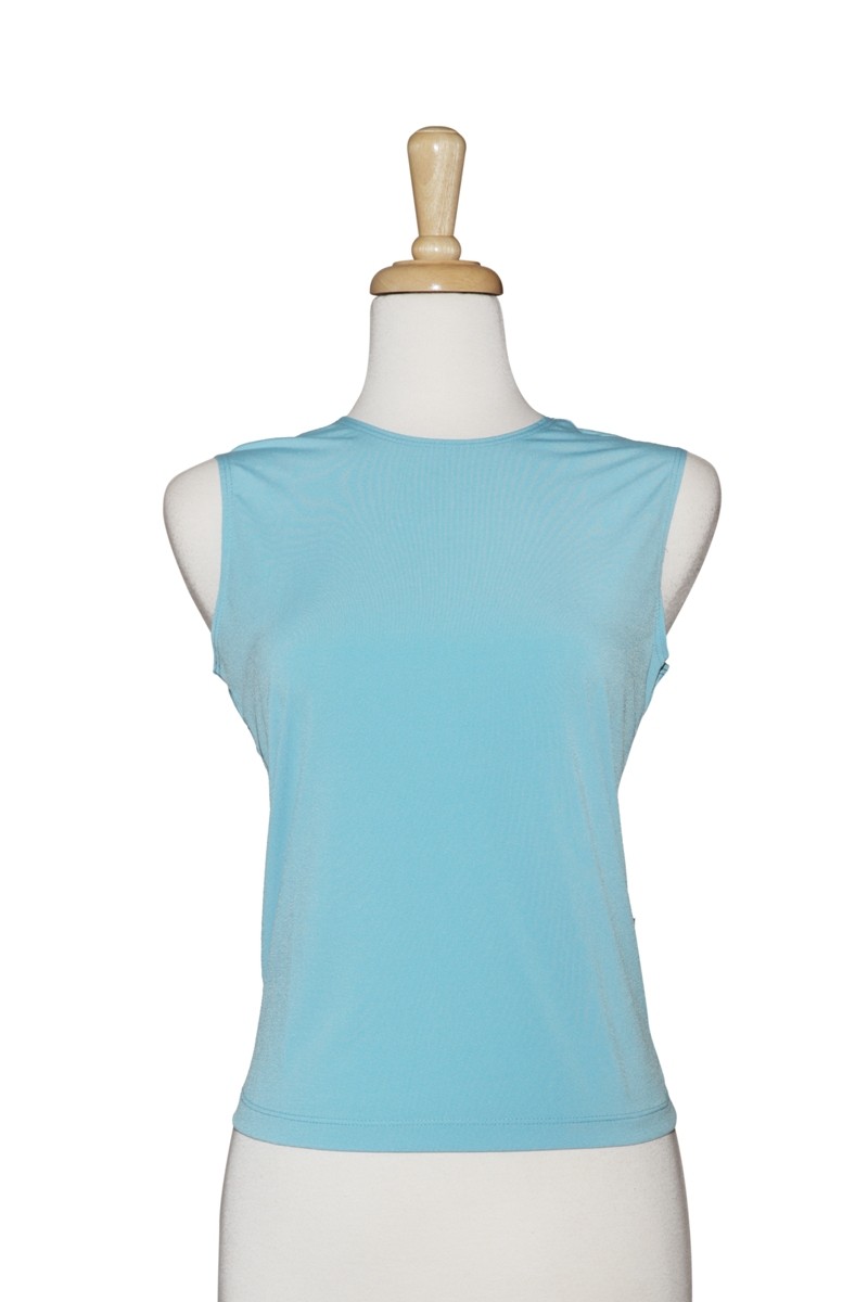 Plus Size Sleeveless Turquoise Microfiber Camisole