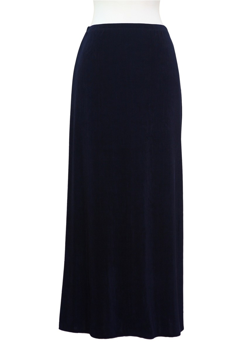 Navy Slinky A Line Skirt