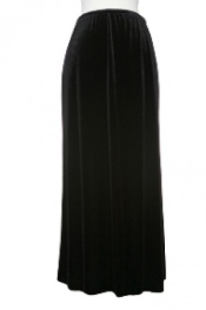 plus size long black velvet skirt