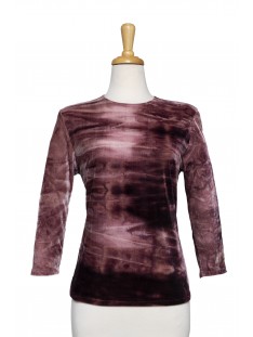 Shades of Mauve Ombre Velvet 3/4 Sleeve Top
