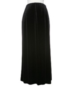 Plus Size Black Velvet A-Line Skirt