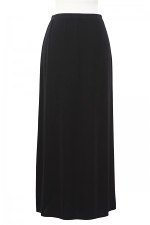 Plus Size Black Microfiber Skirt