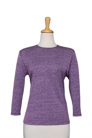 Shades of Purple and Grey Microfiber 3/4 Sleeve Top 