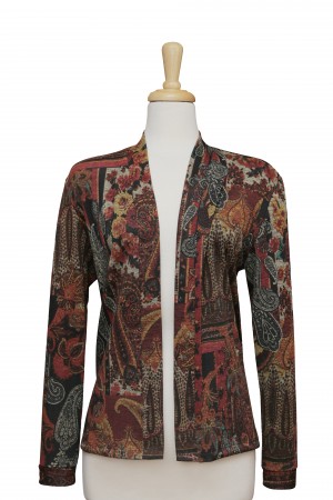  Rust And Tan Paisley Knit Jacket