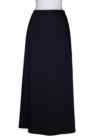 Plus Size Black Cotton A-Line Skirt