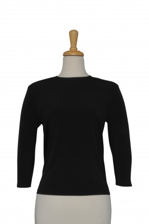 3/4 Sleeve Black Microfiber Camisole