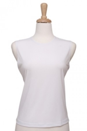 Sleeveless White Microfiber Camisole