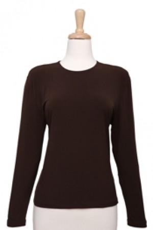 Long Sleeve Brown Microfiber Camsiole