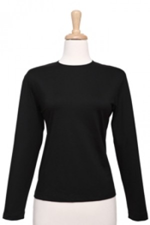 Long Sleeve Black Microfiber Camisole