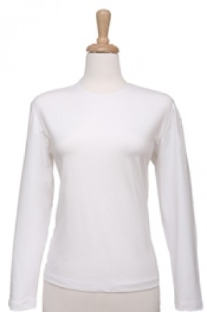 Plus Size White Long Sleeve Cotton Top