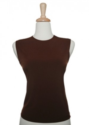 Sleeveless Chocolate Brown Microfiber Camisole