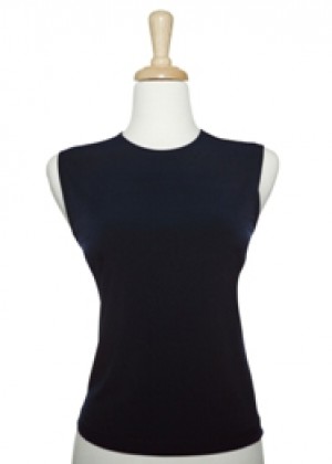 Sleeveless Navy Blue Microfiber Camisole