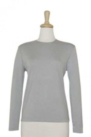  Grey Long Sleeve Cotton Top