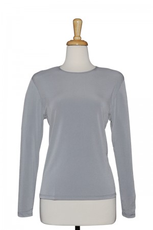 Long Sleeve Silver Grey Microfiber Camisole