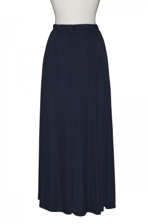 Plus Size Eight Panel Navy Matte Jersey Skirt