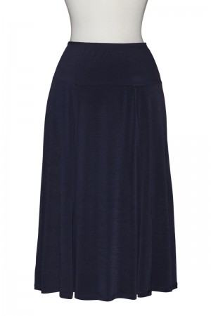 Six Panel Navy Dropped Waist 28"  Microfiber Skirt