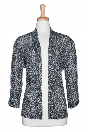Leopard Print Thin Knit Jacket